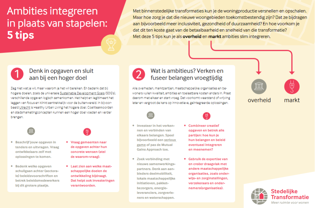 Ambities integreren in plaats van stapelen